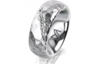 Ring 18 Karat Weissgold 7.0 mm diamantmatt 6 Brillanten G...