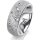 Ring 18 Karat Weissgold 7.0 mm kristallmatt 5 Brillanten G vs Gesamt 0,095ct