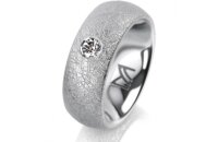 Ring 18 Karat Weissgold 7.0 mm kreismatt 1 Brillant G vs...