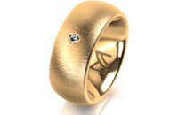 Ring 14 Karat Gelbgold 8.0 mm sandmatt 1 Brillant G vs...