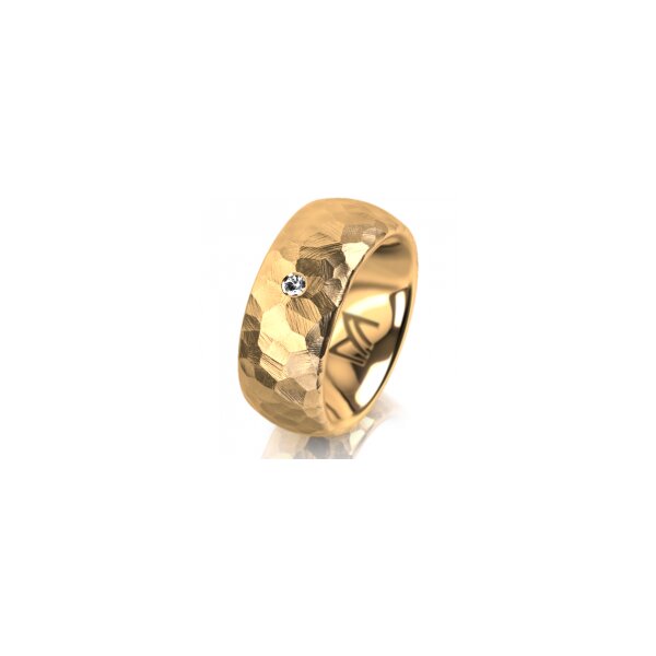 Ring 14 Karat Gelbgold 8.0 mm diamantmatt 1 Brillant G vs 0,025ct