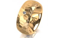 Ring 14 Karat Gelbgold 8.0 mm diamantmatt 1 Brillant G vs...