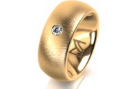 Ring 14 Karat Gelbgold 8.0 mm sandmatt 1 Brillant G vs...