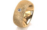 Ring 14 Karat Gelbgold 8.0 mm kristallmatt 1 Brillant G...