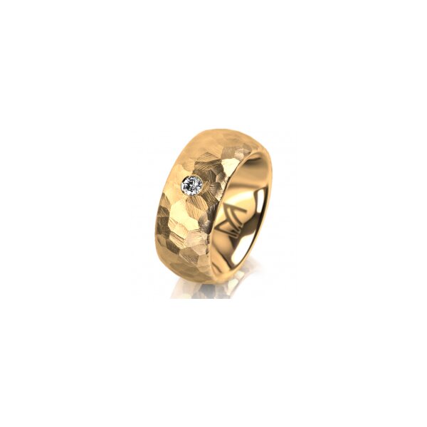 Ring 14 Karat Gelbgold 8.0 mm diamantmatt 1 Brillant G vs 0,065ct