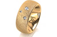 Ring 14 Karat Gelbgold 8.0 mm kreismatt 3 Brillanten G vs...