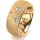 Ring 14 Karat Gelbgold 8.0 mm kreismatt 3 Brillanten G vs Gesamt 0,080ct