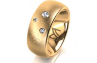 Ring 14 Karat Gelbgold 8.0 mm sandmatt 3 Brillanten G vs...