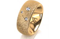 Ring 14 Karat Gelbgold 8.0 mm kristallmatt 3 Brillanten G...
