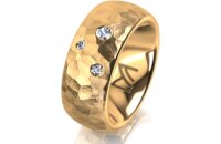 Ring 14 Karat Gelbgold 8.0 mm diamantmatt 3 Brillanten G...