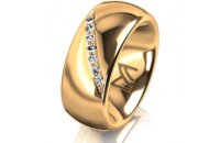 Ring 14 Karat Gelbgold 8.0 mm poliert 7 Brillanten G vs...