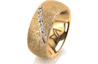 Ring 14 Karat Gelbgold 8.0 mm kristallmatt 7 Brillanten G...
