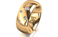 Ring 14 Karat Gelbgold 8.0 mm poliert 5 Brillanten G vs...