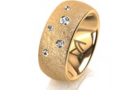 Ring 14 Karat Gelbgold 8.0 mm kreismatt 5 Brillanten G vs...