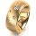 Ring 14 Karat Gelbgold 8.0 mm sandmatt 5 Brillanten G vs Gesamt 0,115ct
