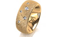 Ring 14 Karat Gelbgold 8.0 mm kristallmatt 5 Brillanten G...