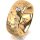 Ring 14 Karat Gelbgold 8.0 mm diamantmatt 5 Brillanten G vs Gesamt 0,115ct