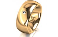 Ring 18 Karat Gelbgold 8.0 mm poliert 1 Brillant G vs...