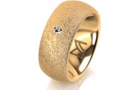Ring 18 Karat Gelbgold 8.0 mm kreismatt 1 Brillant G vs...
