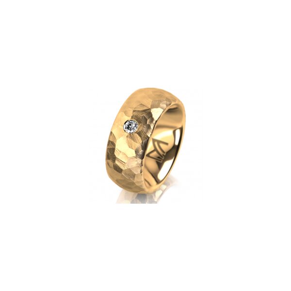 Ring 18 Karat Gelbgold 8.0 mm diamantmatt 1 Brillant G vs 0,065ct