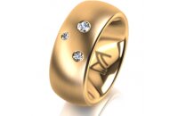 Ring 18 Karat Gelbgold 8.0 mm l&auml;ngsmatt 3 Brillanten...