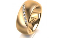 Ring 18 Karat Gelbgold 8.0 mm l&auml;ngsmatt 7 Brillanten...