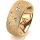 Ring 18 Karat Gelbgold 8.0 mm kreismatt 5 Brillanten G vs Gesamt 0,115ct
