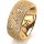 Ring 18 Karat Gelbgold 8.0 mm kristallmatt 5 Brillanten G vs Gesamt 0,115ct