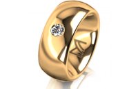 Ring 18 Karat Gelbgold 8.0 mm poliert 1 Brillant G vs...