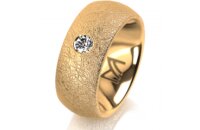 Ring 18 Karat Gelbgold 8.0 mm kreismatt 1 Brillant G vs...