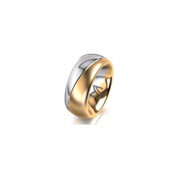 Ring 14 Karat Gelb-/Weissgold 8.0 mm längsmatt