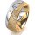 Ring 14 Karat Gelb-/Weissgold 8.0 mm kristallmatt 3 Brillanten G vs Gesamt 0,080ct