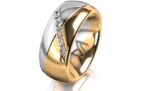 Ring 14 Karat Gelb-/Weissgold 8.0 mm poliert 7 Brillanten...