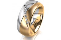 Ring 14 Karat Gelb-/Weissgold 8.0 mm l&auml;ngsmatt 7...