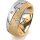 Ring 14 Karat Gelb-/Weissgold 8.0 mm kreismatt 5 Brillanten G vs Gesamt 0,115ct