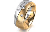 Ring 14 Karat Gelb-/Weissgold 8.0 mm sandmatt 5...