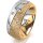 Ring 14 Karat Gelb-/Weissgold 8.0 mm kristallmatt 5 Brillanten G vs Gesamt 0,115ct