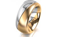 Ring 18 Karat Gelb-/Weissgold 8.0 mm längsmatt