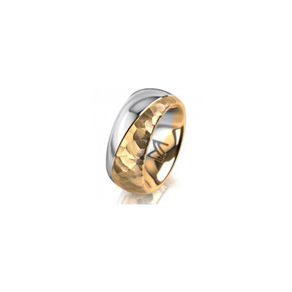 Ring 18 Karat Gelb-/Weissgold 8.0 mm diamantmatt