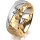 Ring 18 Karat Gelb-/Weissgold 8.0 mm diamantmatt 1 Brillant G vs 0,065ct