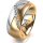 Ring 18 Karat Gelb-/Weissgold 8.0 mm l&auml;ngsmatt 7 Brillanten G vs Gesamt 0,095ct