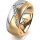 Ring 18 Karat Gelb-/Weissgold 8.0 mm sandmatt 7 Brillanten G vs Gesamt 0,095ct