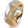 Ring 18 Karat Gelb-/Weissgold 8.0 mm kristallmatt 7 Brillanten G vs Gesamt 0,095ct