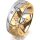Ring 18 Karat Gelb-/Weissgold 8.0 mm diamantmatt 5 Brillanten G vs Gesamt 0,115ct