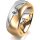 Ring 18 Karat Gelb-/Weissgold 8.0 mm längsmatt 1 Brillant G vs 0,110ct