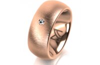 Ring 14 Karat Rotgold 8.0 mm sandmatt 1 Brillant G vs...