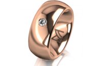 Ring 14 Karat Rotgold 8.0 mm poliert 1 Brillant G vs 0,065ct