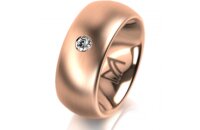 Ring 14 Karat Rotgold 8.0 mm l&auml;ngsmatt 1 Brillant G...