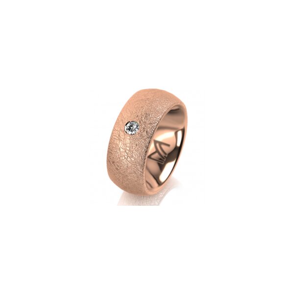 Ring 14 Karat Rotgold 8.0 mm kreismatt 1 Brillant G vs 0,065ct