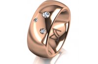 Ring 14 Karat Rotgold 8.0 mm poliert 3 Brillanten G vs...